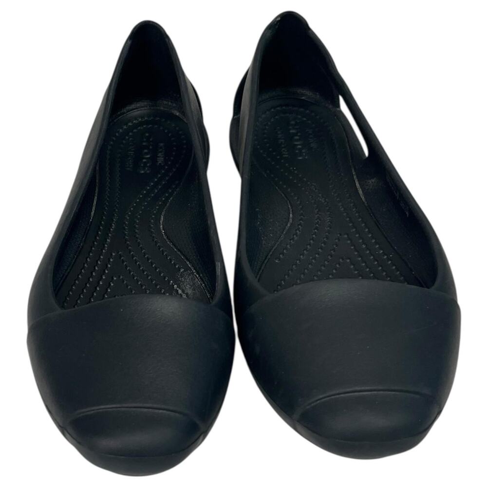 Crocs Shoes Womens Size 8 Black Sienna Flats Ballet Comfort Lightweight Slip On - Picture 9 of 10